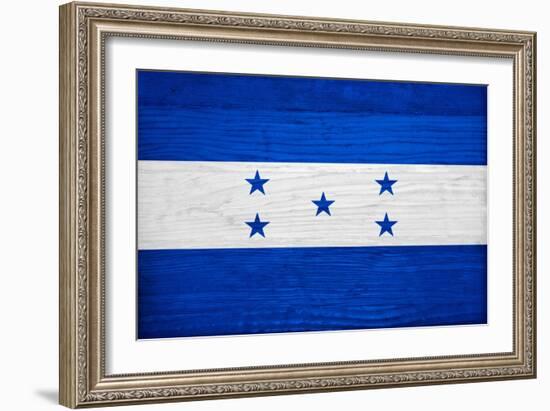 Honduras Flag Design with Wood Patterning - Flags of the World Series-Philippe Hugonnard-Framed Art Print
