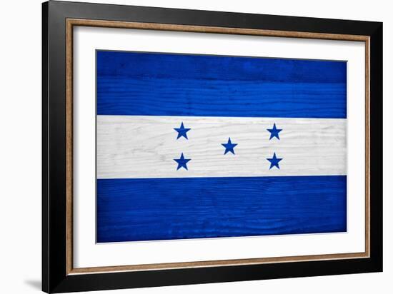 Honduras Flag Design with Wood Patterning - Flags of the World Series-Philippe Hugonnard-Framed Art Print