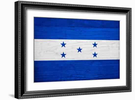 Honduras Flag Design with Wood Patterning - Flags of the World Series-Philippe Hugonnard-Framed Art Print