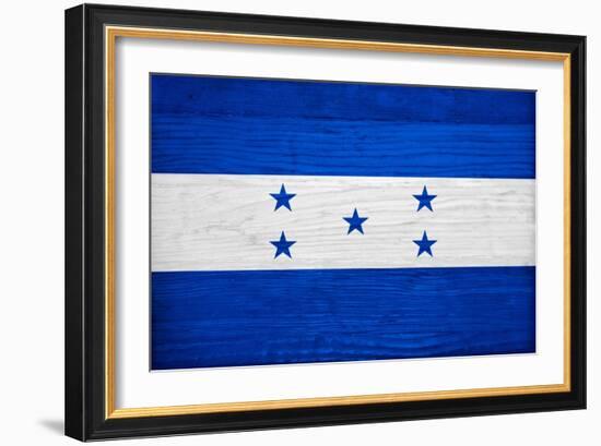 Honduras Flag Design with Wood Patterning - Flags of the World Series-Philippe Hugonnard-Framed Art Print