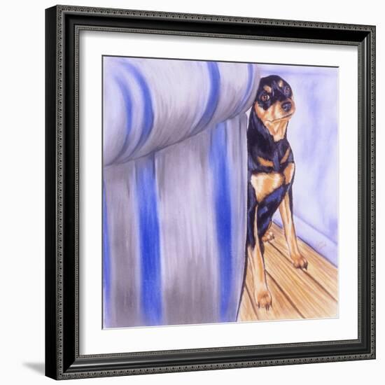 Honest, the Cat Did It!-Barbara Keith-Framed Giclee Print