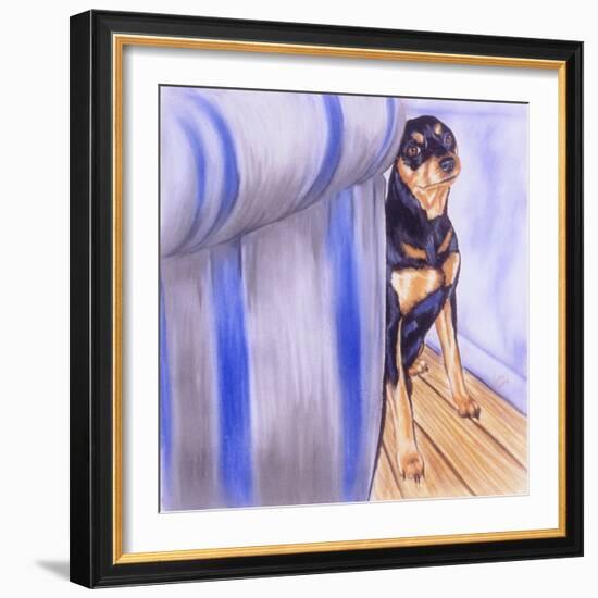 Honest, the Cat Did It!-Barbara Keith-Framed Giclee Print