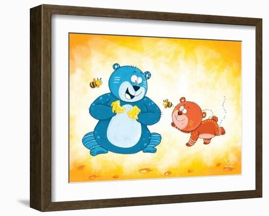 Honey Boo-Blue Fish-Framed Art Print