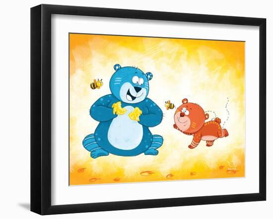 Honey Boo-Blue Fish-Framed Art Print