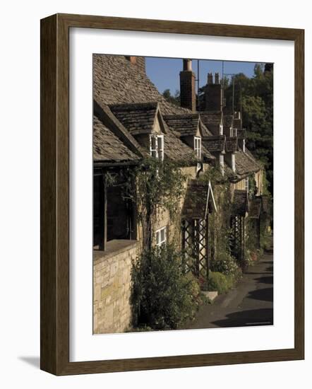 Honey Coloured Terraced Cottages, Winchcombe, the Cotswolds, Gloucestershire, England-David Hughes-Framed Photographic Print