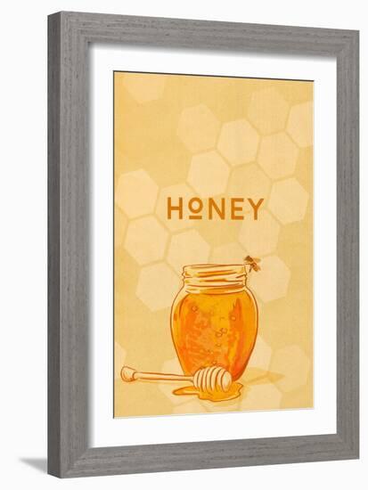 Honey Jar - Letterpress-Lantern Press-Framed Art Print