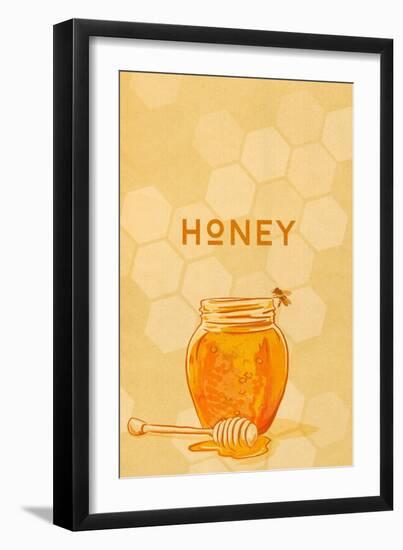 Honey Jar - Letterpress-Lantern Press-Framed Art Print