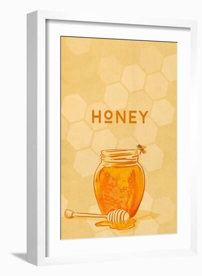 Honey Jar - Letterpress-Lantern Press-Framed Art Print