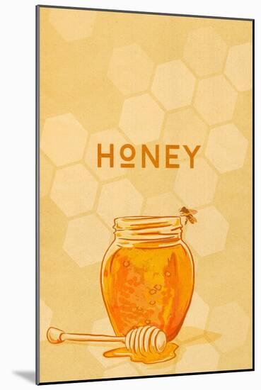 Honey Jar - Letterpress-Lantern Press-Mounted Art Print