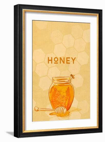 Honey Jar - Letterpress-Lantern Press-Framed Art Print