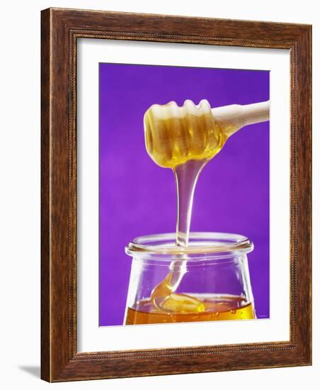 Honey Running from a Honey Dipper into a Jar-Marc O^ Finley-Framed Photographic Print