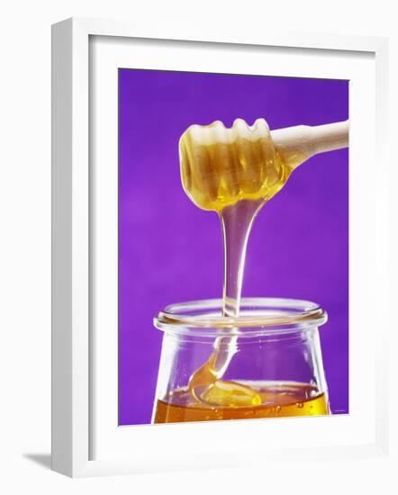 Honey Running from a Honey Dipper into a Jar-Marc O^ Finley-Framed Photographic Print