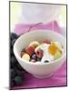 Honey Running onto Fruit Muesli with Yoghurt-null-Mounted Photographic Print