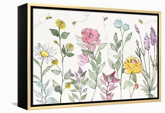 Honeybee Blossoms I-Anne Tavoletti-Framed Stretched Canvas