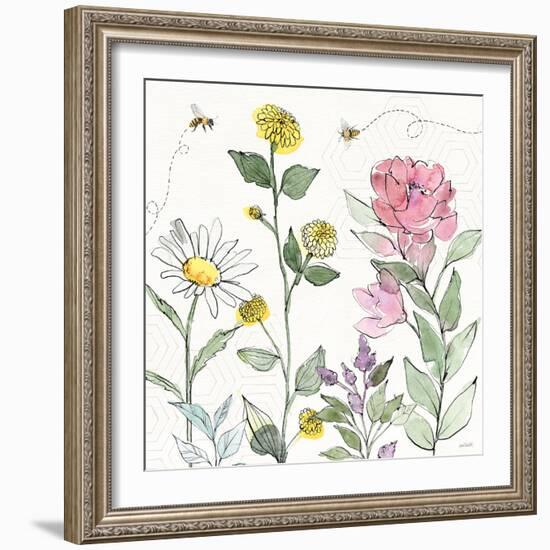 Honeybee Blossoms III-Anne Tavoletti-Framed Art Print