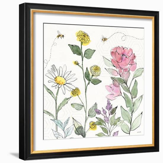 Honeybee Blossoms III-Anne Tavoletti-Framed Art Print