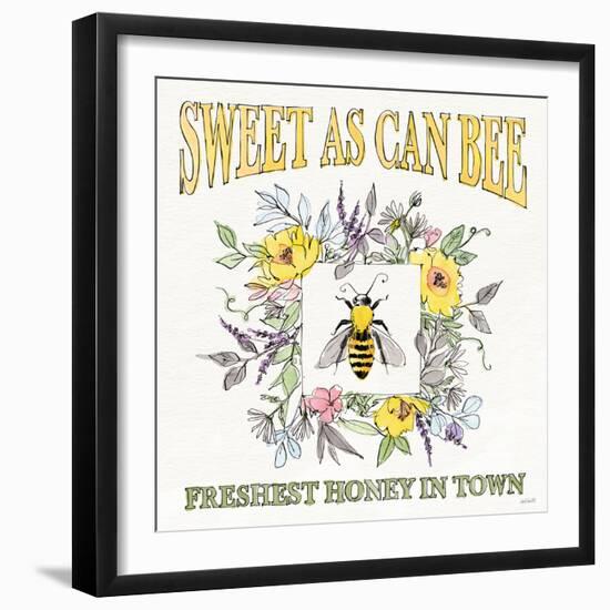 Honeybee Blossoms IV-Anne Tavoletti-Framed Art Print