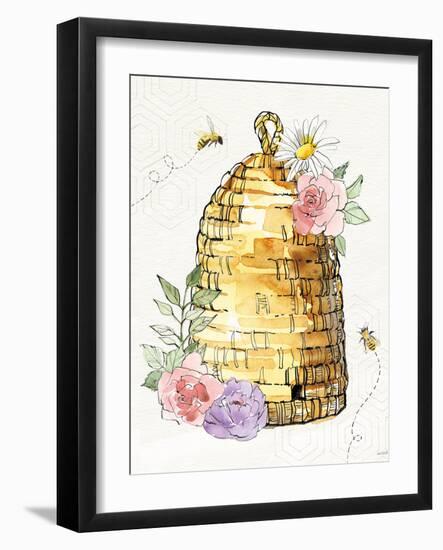 Honeybee Blossoms VI-Anne Tavoletti-Framed Art Print