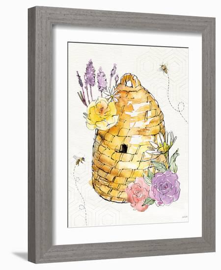 Honeybee Blossoms VII-Anne Tavoletti-Framed Art Print