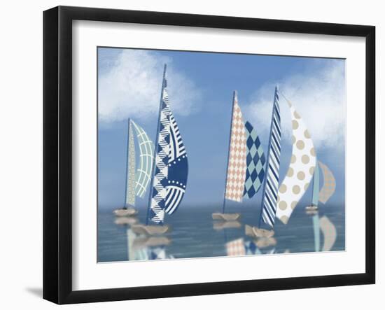 Honeybloom Coastal Sailboats-Matthew Piotrowicz-Framed Art Print