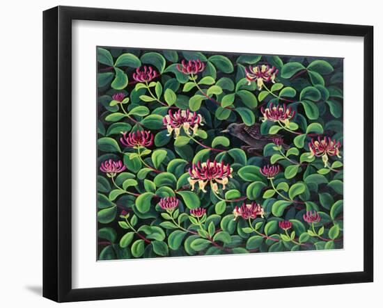 Honeysuckle and Starling, 1995-Liz Wright-Framed Giclee Print