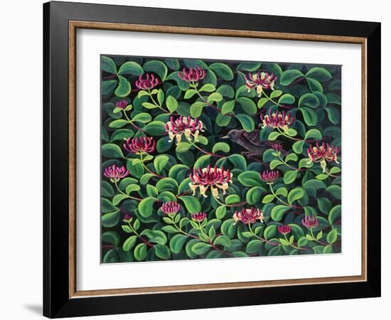 Honeysuckle and Starling, 1995-Liz Wright-Framed Giclee Print