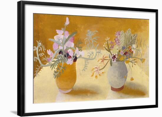 Honeysuckle and Sweet Peas-Winifred Nicholson-Framed Giclee Print
