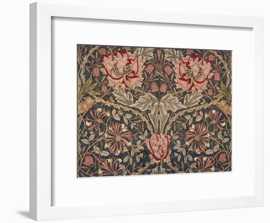 Honeysuckle Furnishing Fabric, Printed Linen, England, 1876-William Morris-Framed Premium Giclee Print