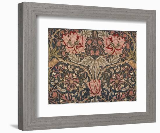 Honeysuckle Furnishing Fabric, Printed Linen, England, 1876-William Morris-Framed Premium Giclee Print