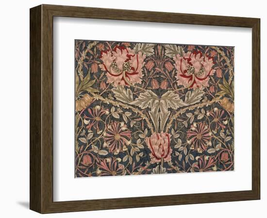 Honeysuckle Furnishing Fabric, Printed Linen, England, 1876-William Morris-Framed Premium Giclee Print