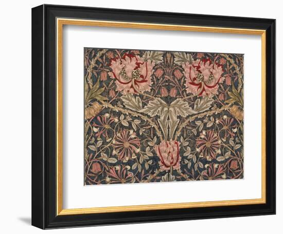 Honeysuckle Furnishing Fabric, Printed Linen, England, 1876-William Morris-Framed Premium Giclee Print