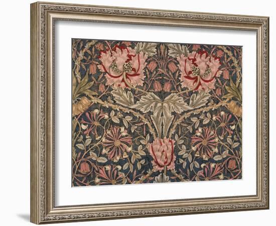 Honeysuckle Furnishing Fabric, Printed Linen, England, 1876-William Morris-Framed Giclee Print