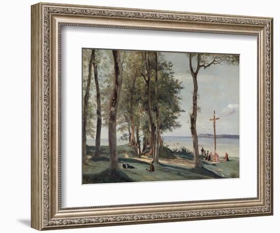 Honfleur: Calvary, c.1830-Jean-Baptiste-Camille Corot-Framed Giclee Print