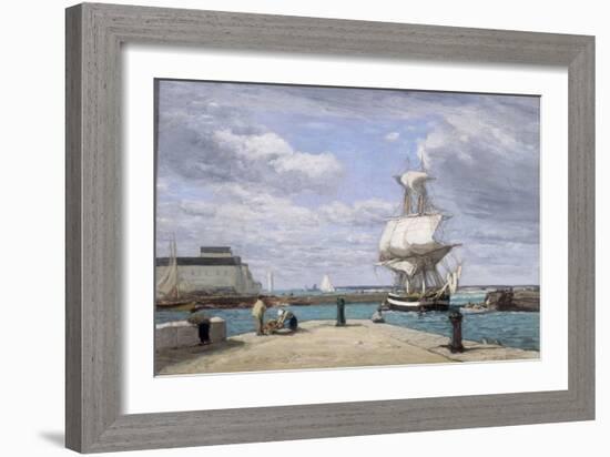 Honfleur, Le Port, c.1858-62-Eug?ne Boudin-Framed Giclee Print