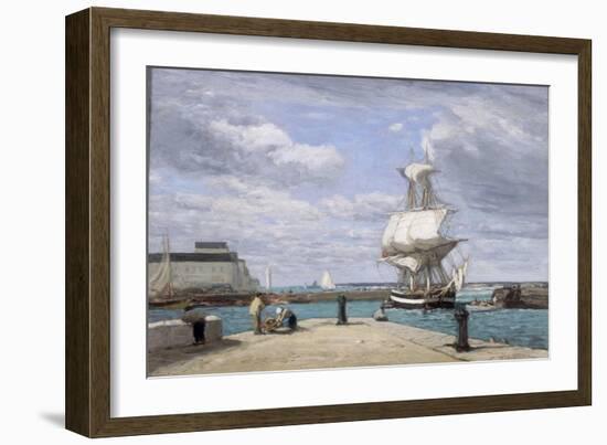 Honfleur, Le Port, c.1858-62-Eug?ne Boudin-Framed Giclee Print