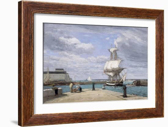 Honfleur, Le Port, c.1858-62-Eug?ne Boudin-Framed Giclee Print