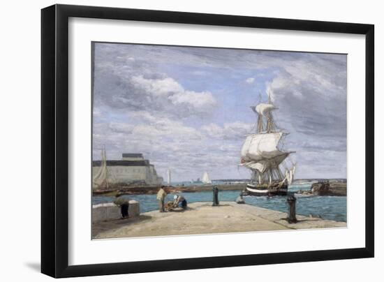 Honfleur, Le Port, c.1858-62-Eug?ne Boudin-Framed Giclee Print