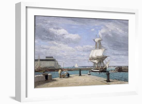 Honfleur, Le Port, c.1858-62-Eug?ne Boudin-Framed Giclee Print