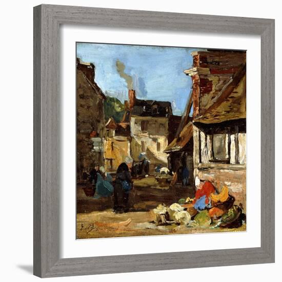 Honfleur, Saint-Catherine Market Place, 1867-1870-Eugène Boudin-Framed Giclee Print