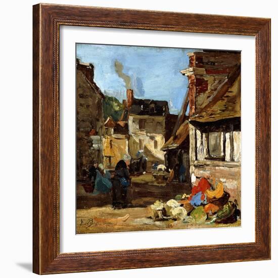 Honfleur, Saint-Catherine Market Place, 1867-1870-Eugène Boudin-Framed Giclee Print