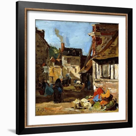 Honfleur, Saint-Catherine Market Place, 1867-1870-Eugène Boudin-Framed Giclee Print