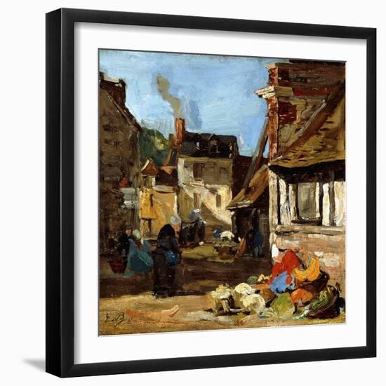 Honfleur, Saint-Catherine Market Place, 1867-1870-Eugène Boudin-Framed Giclee Print