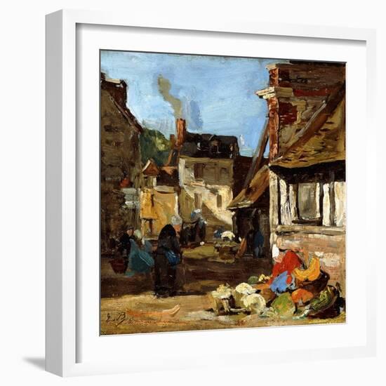 Honfleur, Saint-Catherine Market Place, 1867-1870-Eugène Boudin-Framed Giclee Print