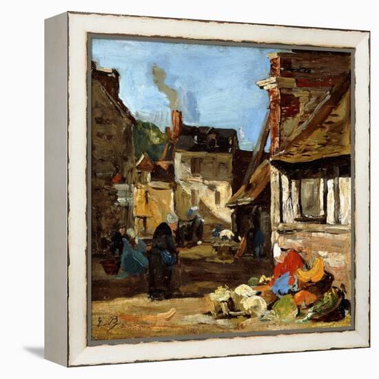 Honfleur, Saint-Catherine Market Place, 1867-1870-Eugène Boudin-Framed Premier Image Canvas