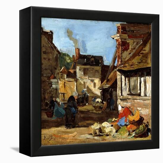 Honfleur, Saint-Catherine Market Place, 1867-1870-Eugène Boudin-Framed Premier Image Canvas