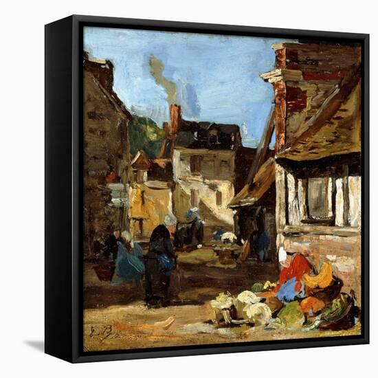 Honfleur, Saint-Catherine Market Place, 1867-1870-Eugène Boudin-Framed Premier Image Canvas