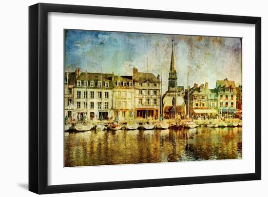 Honfleur Town (Normandy) - Artistic Picture-Maugli-l-Framed Art Print