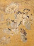 Country Meeting, from Genre Scenes, 8 Panel Screen, Ink and Colour on Silk, Korea, Detail-Hong-Do Kim-Framed Giclee Print