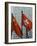 Hong Kong and Chinese Flags Fly in Central, Hong Kong, China-Amanda Hall-Framed Photographic Print