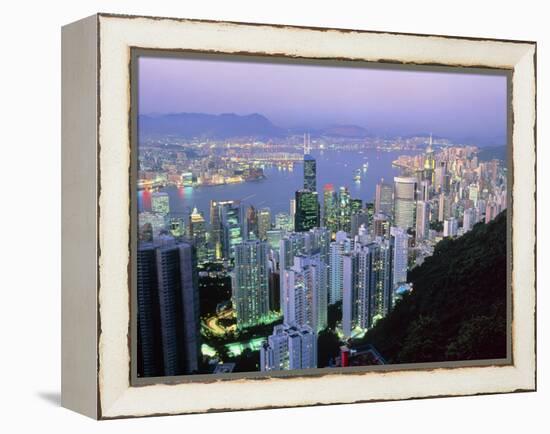 Hong Kong At Dawn-Damien Lovegrove-Framed Premier Image Canvas